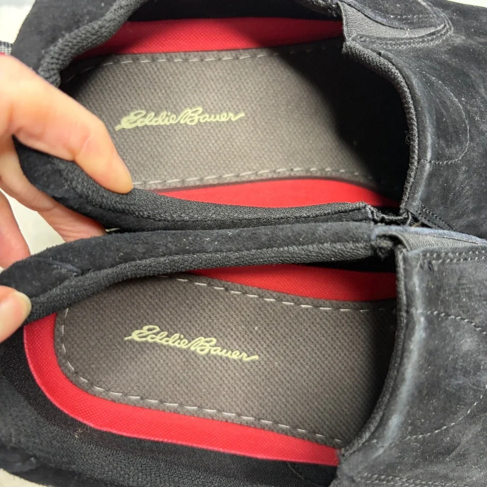 Eddie Bauer Rodgers Mens 13 Black Suede Slip On Loafers Walking Shoes 622151819